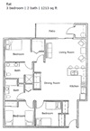 Prairie View_Floorplan 3x2 Flat